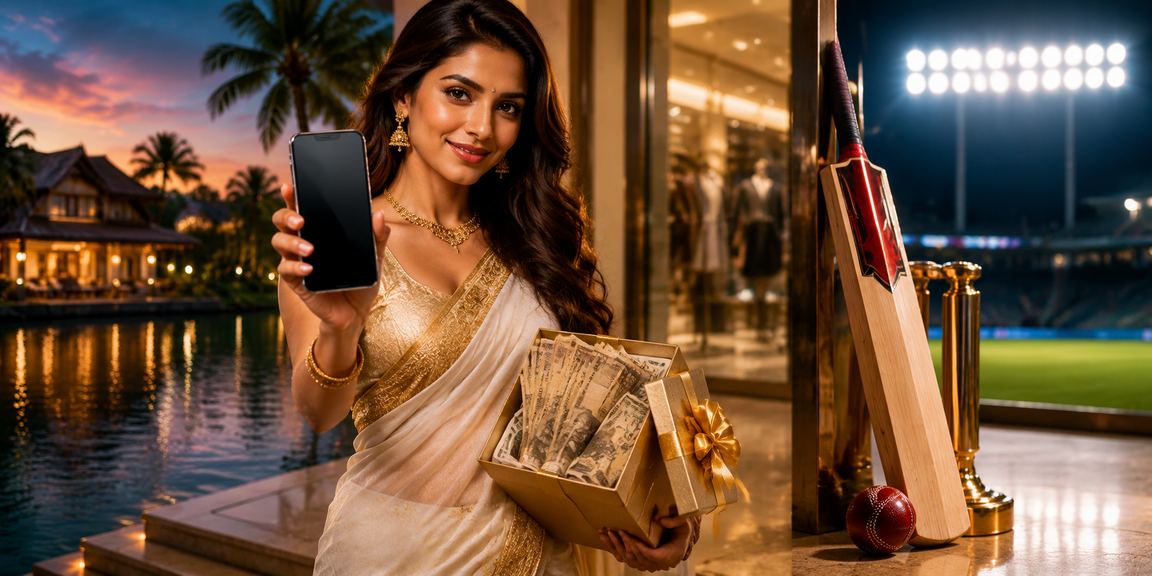 Indian player enjoying cricket betting on a mobile device