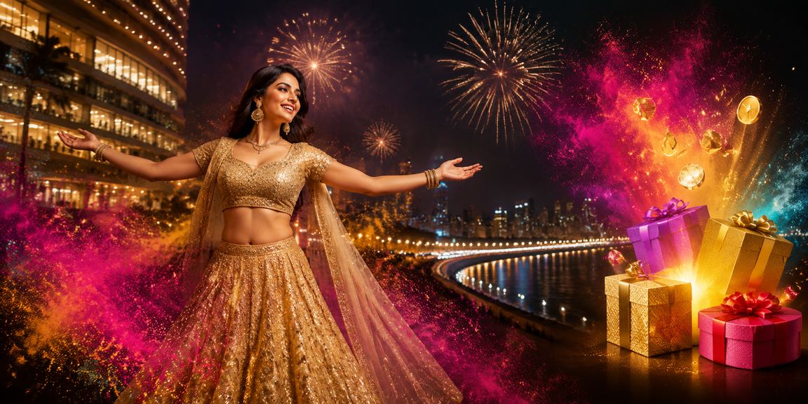 Young woman betting on Andar Bahar game at Mumbai’s Marine Drive using mobile app